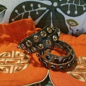 💖MANDY's BLING Swarovski Leather Bracelet Set
